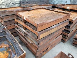 Stack of 6 Industrial Steel Pallets