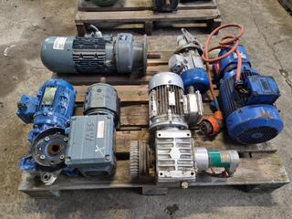 6x Assorted 3-Phase Electric Motors w/ Gearboxes