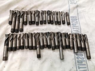 38x Assorted Ball, Square Edge, Rounded Edge & Finishing End Mill Bits