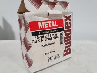500 Buildex 45mm CSK Self Drilling Wing Teks Screws - Metal