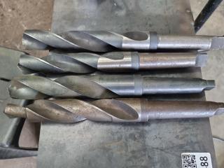 4 x Large Morse Taper Drill Bits 