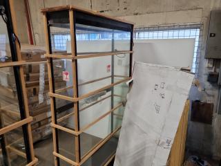 Lighted Semi Enclosed Glass Display Case, no shelves