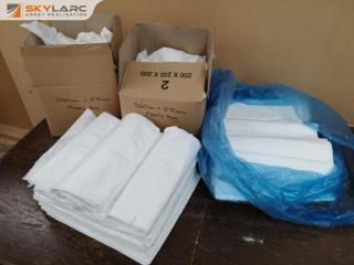 Large Lot of White Plastic Rubbish Bags, 2x Sizes