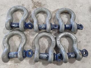 6x Bow Shackles, 8.5-ton Capacity