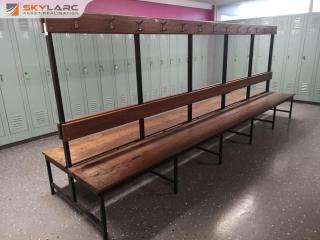 Large Locker Room Changing Rack / Bench for Sports Gym or Workshop