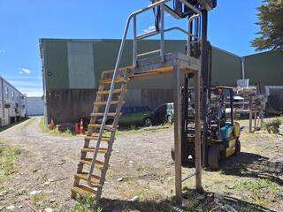 Steel Work Platform with Staircase and Safety Rails