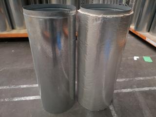 2x Galvanised Steel Duct Flues, 450x1200mm Size