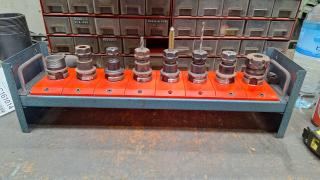 8 x BT30 Tool Holders and Holding Rack