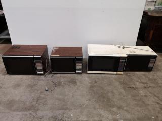 4x Old Model Microwave Ovens, Very Rough Condition