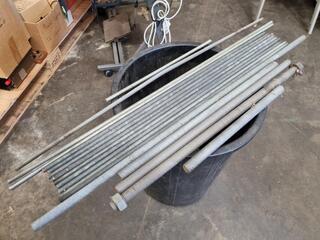 18x Assorted Threaded Rods