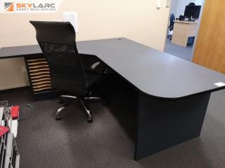 Office L-Shape Corner Workstation Desk w/ Chair