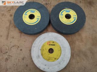 3x Assorted 250mm Bench Grinder Replacement Grinding Stones