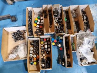 Assorted Industrial Control Buttons, Keyed Switches, Light Modules, Components