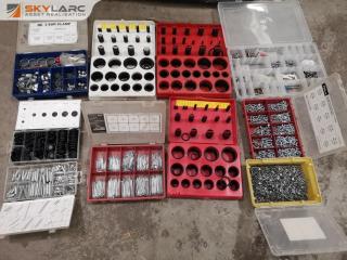 10x Assorted Sets of Industrial Rubber Grommets, Split Pins, Springs, & More