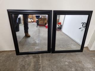 2x Modern Wall Mirrors, 750x600mm