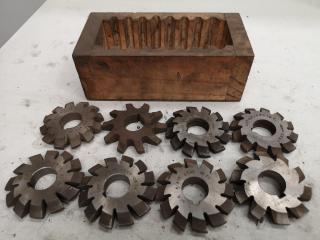 8x Assorted Involute Gear Mill Cutters