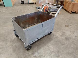 Heavy Duty Steel Bin Cart on Wheels