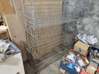 3x Stackable Steel Wire Storage Bins