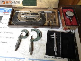 5x Assorted Vintage Micrometer, Dial Gauge & More