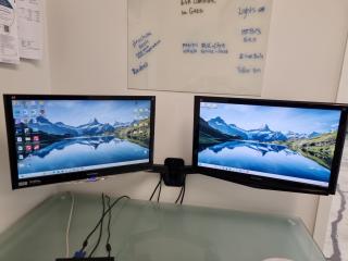 2x ViewSonic 22" LED Monitors w/ Dual Monitor Wall Mount