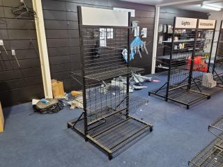 Double Sided Retail Display Shelf & Hook Rack Unit