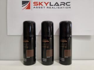 3 Loreal Hair Touch Up Sprays - Brown