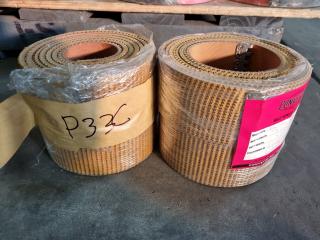 4x Industrial Conveyor Belt Rolls, Each 75x2665mm