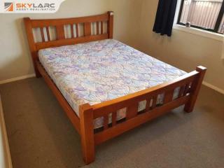 Timber Framed Queen Bed and Mattress