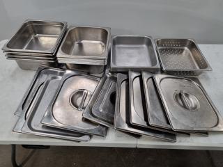 20x 325x265mm Stainless Steel Trays w/ 9x Lids