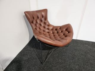 Sessel Style Curved Lounge Chair  - Leather