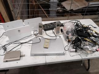 Assorted Lot of Various Electronics, Modems, DVD Player, Phones, Cables & More