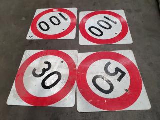 4 Aluminium Reflective SPEED Road Signs