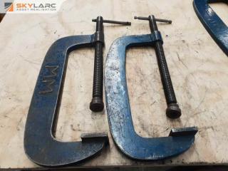 2 x Large Plate Steel Clamps