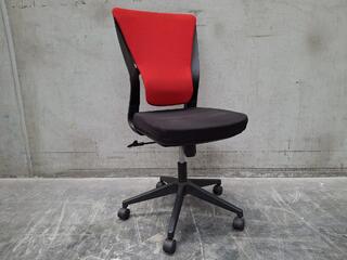 Black and Red Gas Lift  Office Chair on Wheels