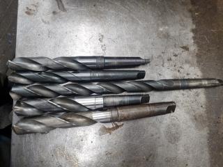 5 Large Morse Taper Drills 