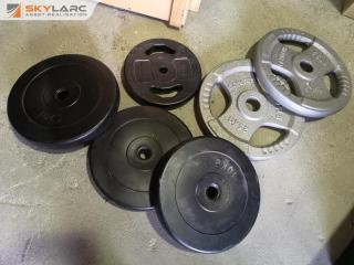 6x Assorted Cast Iron & Concrete Lifting Weights