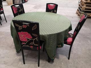 1200mm Diameter Round Restaunt Table w/ 4x Chairs