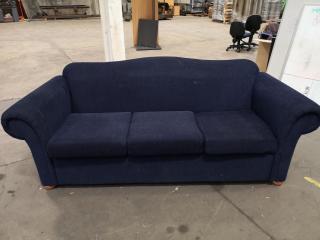 3-Seater Sofa, Dark Blue Fabric