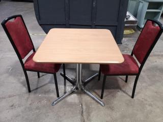 Square Restaunt Table w/ 2x Chairs