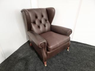 English Style Wingback Chair  - Leather