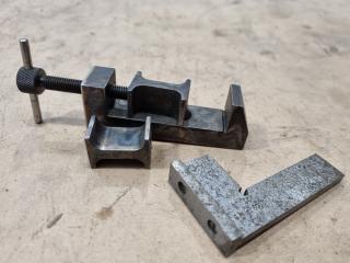 Starrett No.160 Toolmakers 50mm Clamp w/ Spare Jaw + Mini Right Angle Bar