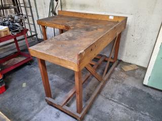 Vintage Wood Corner Workbench