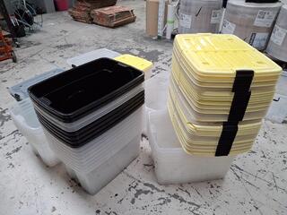 34 Plastic Storage Bins