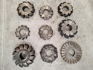 9 x Rounded Gear Shaping Cutters