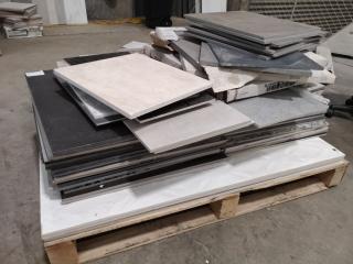 70+ Assorted Lot of Floor Tiles, all Mixed Colours & Sizes