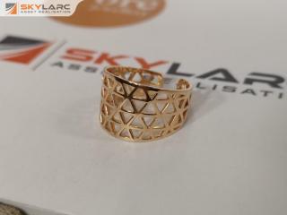 Kirsten Ash Triangle Filigree 18k Rose Gold Vermel Ring