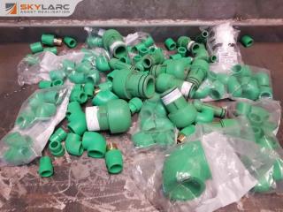 Large Lot of Aquatherm Green Pipe Fittings