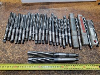25x Assorted Reamers with Tapered & Straight Shanks