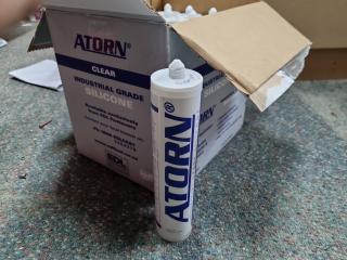 16x Tubes of Atorn Industrial Grade Clear Silicone, New