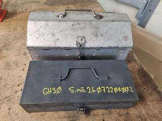 2x Small Steel Toolboxes